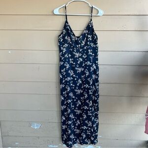 Abercrombie & Fitch floral sweetheart sleeveless slit midi dress Size L